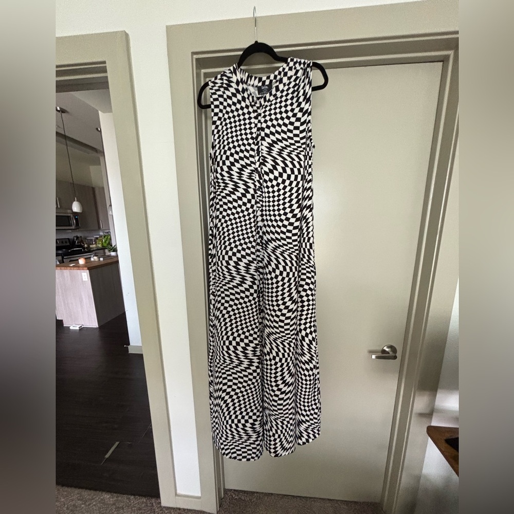 Dressed in LALA Black and White Optical Jumpsuit